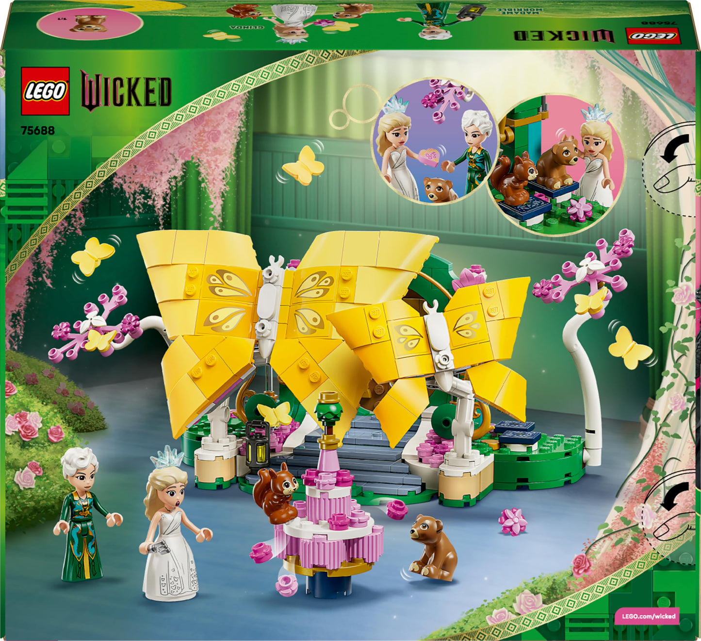 LEGO 75688 Wicked Glinda's Wedding Day with 2 Mini Dolls & 2 Posable Butterfly Figures plus Accessories