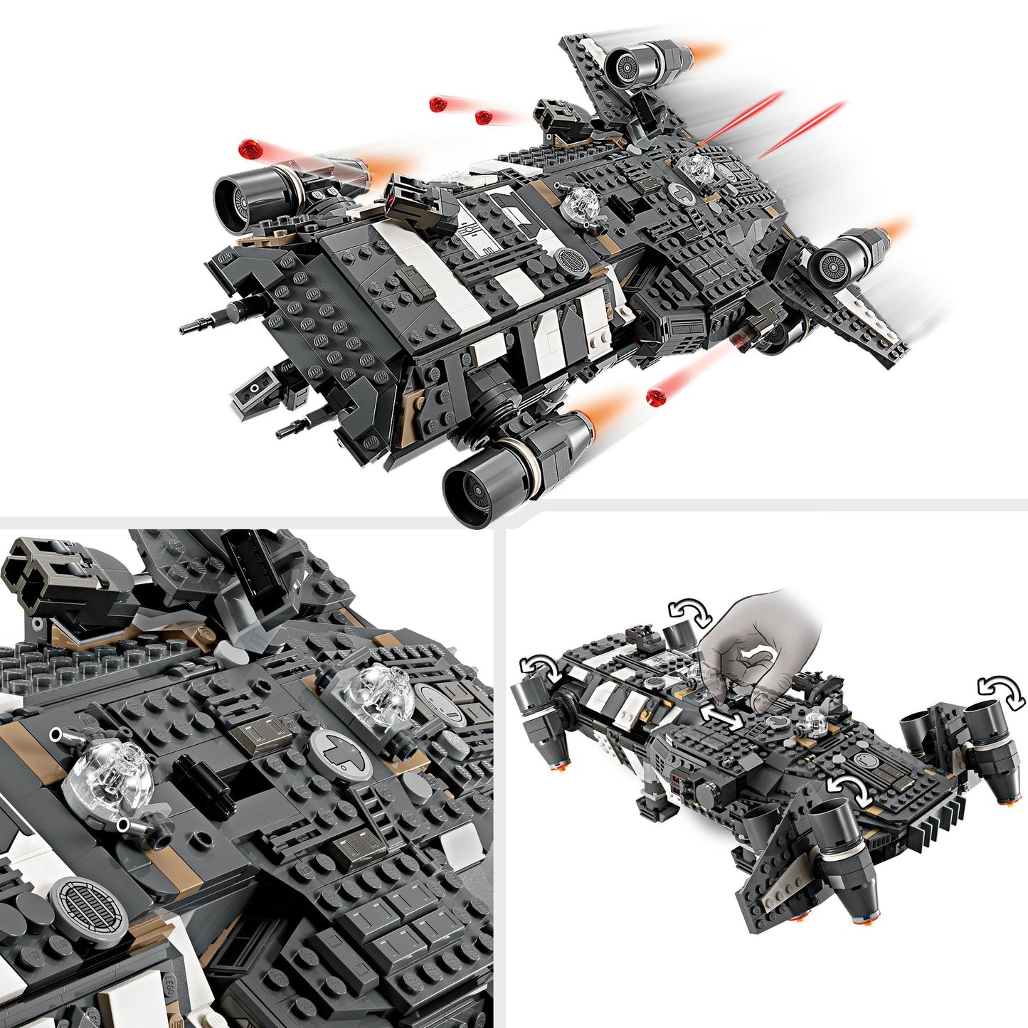 LEGO 75374 Star Wars : Skeleton Crew The Onyx Cinder Set, Includes 5 Character Minifigures