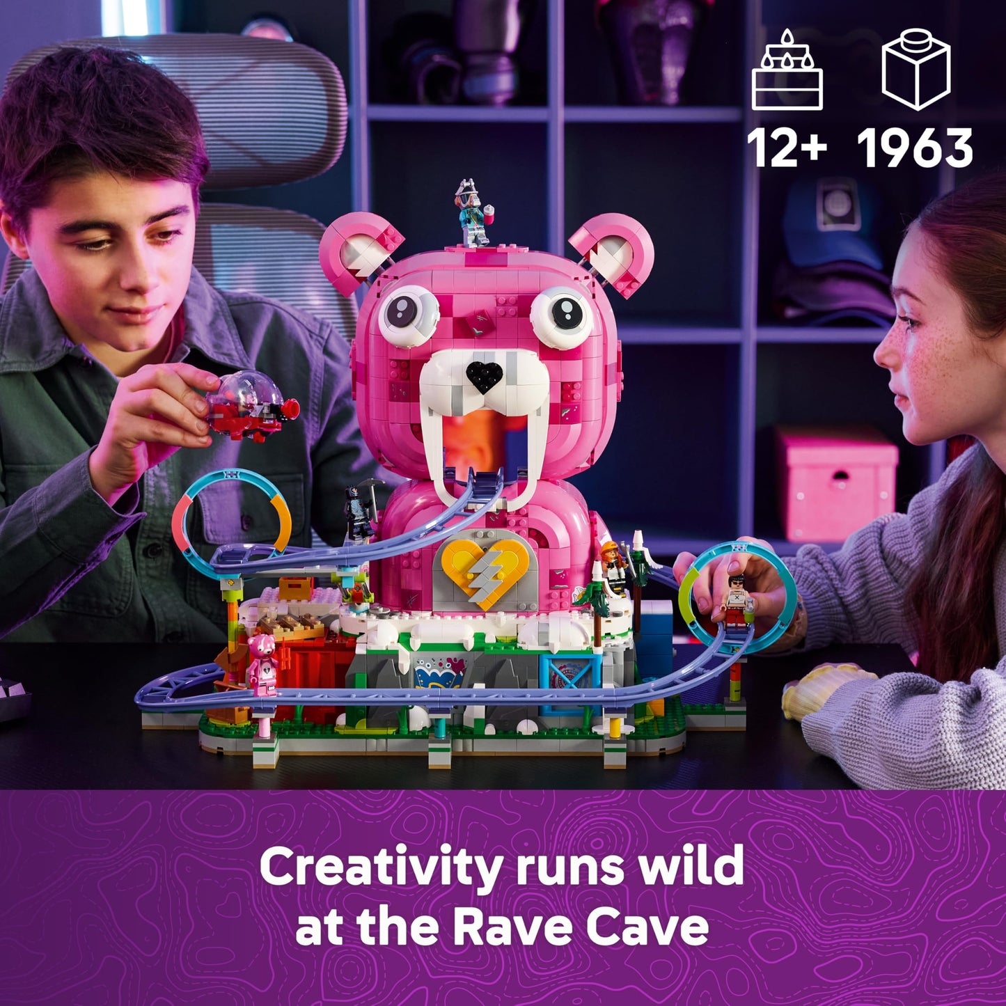 LEGO 77082 Fortnite Rave Cave - Interactive Toy with Theme Park Model & 6 Minifigures