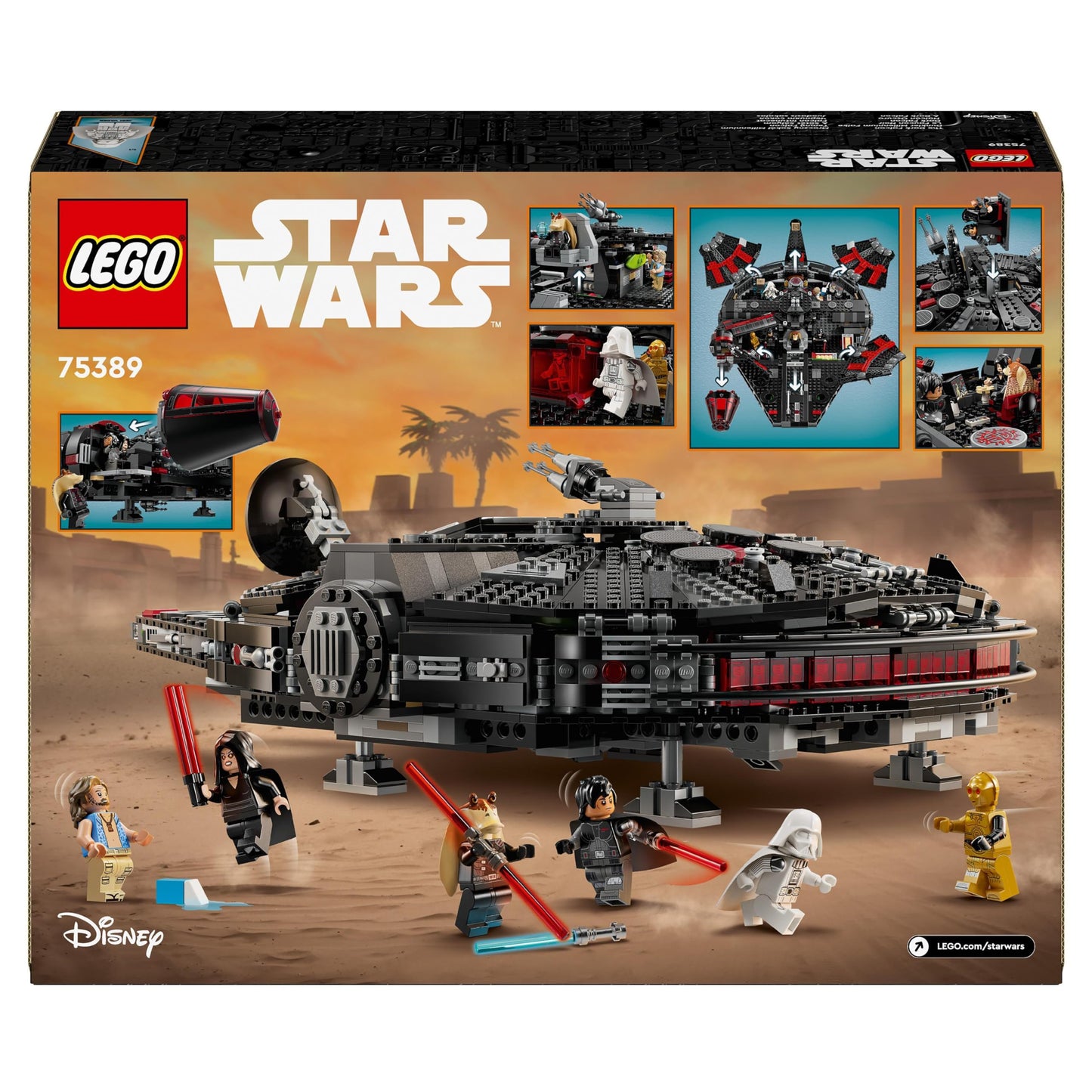 LEGO 75389 Star Wars The Dark Falcon Starship Set, Vehicle Building Toy for 10 Plus Year Old Boys & Girls, with 6 Minifigures Incl. C-3PO