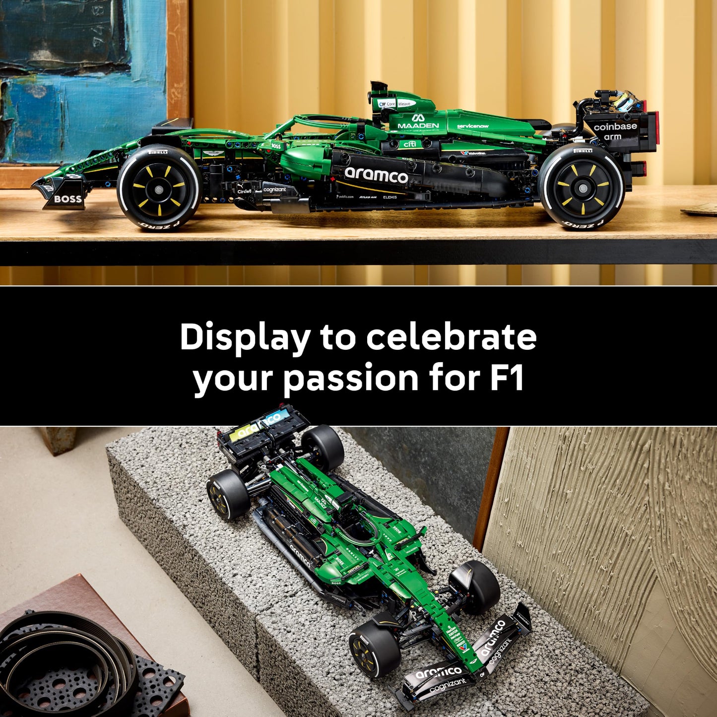 LEGO 42240 Technic Aston Martin Aramco AMR25 F1 Car Model Kit for Adults - Collectible Formula 1 Set with V6 Engine, DRS & Push-Rod Suspension
