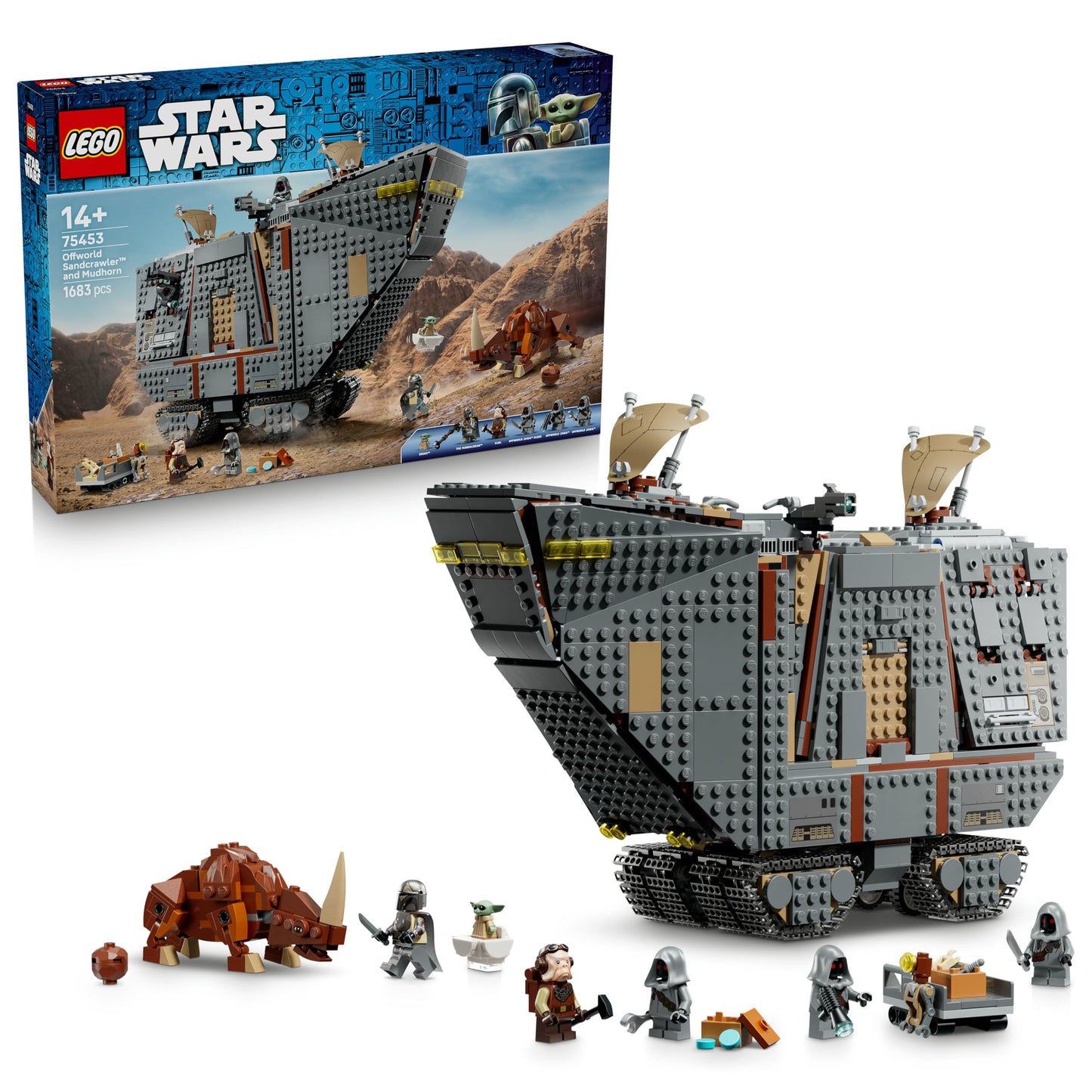 LEGO Star Wars 75453 Offworld Sandcrawler and Mudhorn with Grogu Figure & 5 Minifigures incl. The Mandalorian