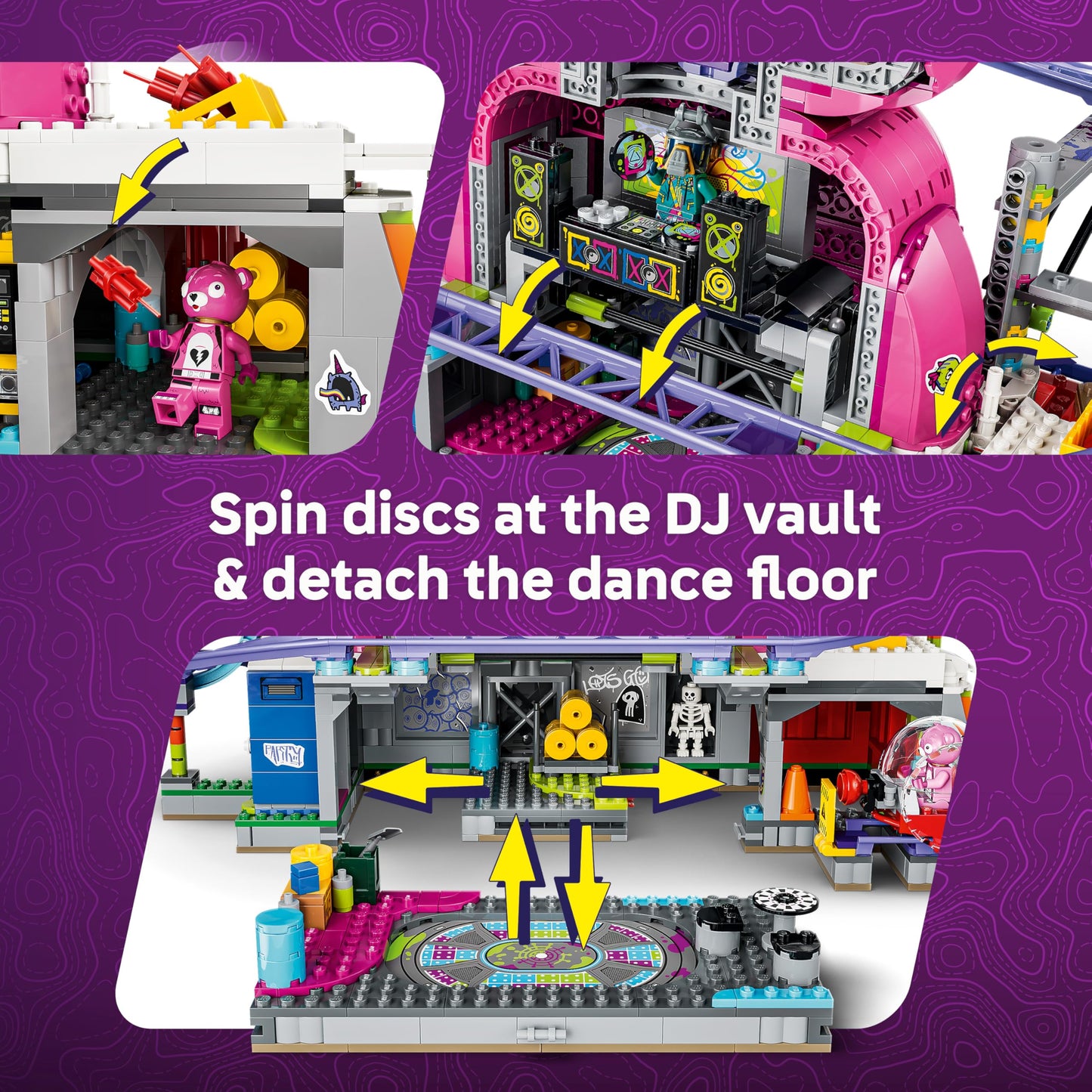 LEGO 77082 Fortnite Rave Cave - Interactive Toy with Theme Park Model & 6 Minifigures