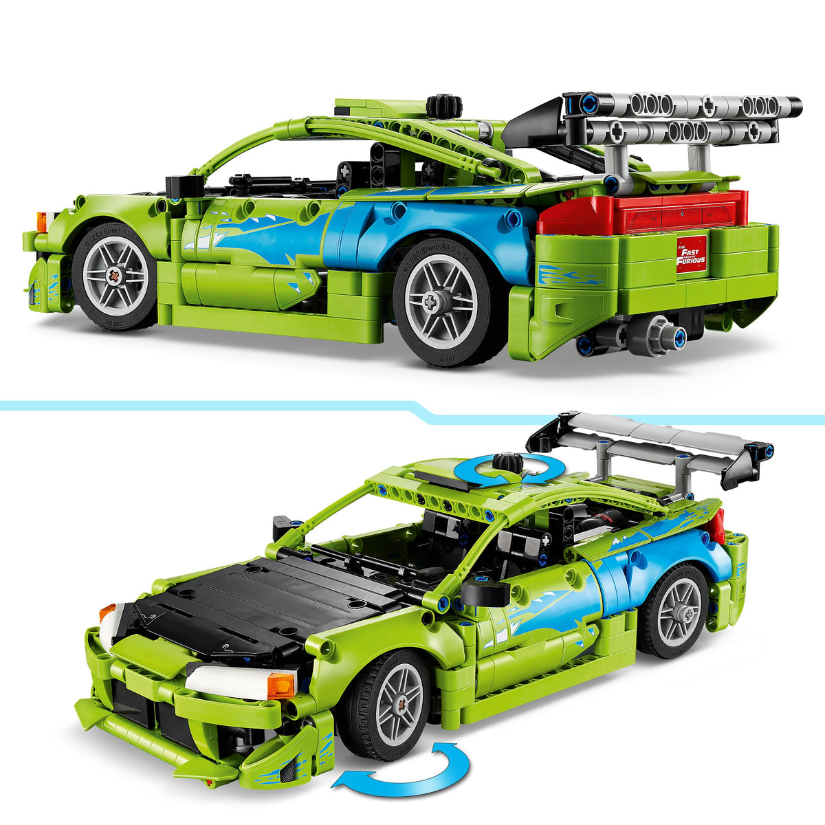 LEGO 42229 Technic Fast and Furious Mitsubishi Eclipse Car Model Kit - Collectible STEM Set incl. Steering & 2 NOS Bottles
