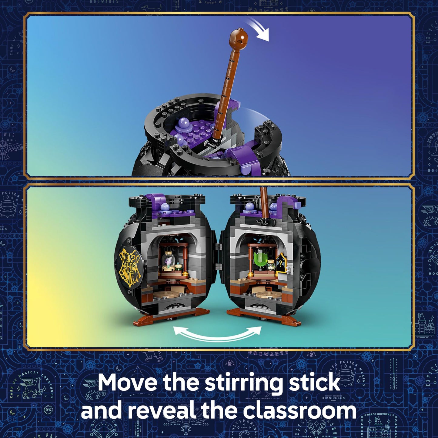 LEGO 76464 Harry Potter Cauldron : Secret Potions Classroom with Collectible Patronus & Hermione & Snape Minifigures