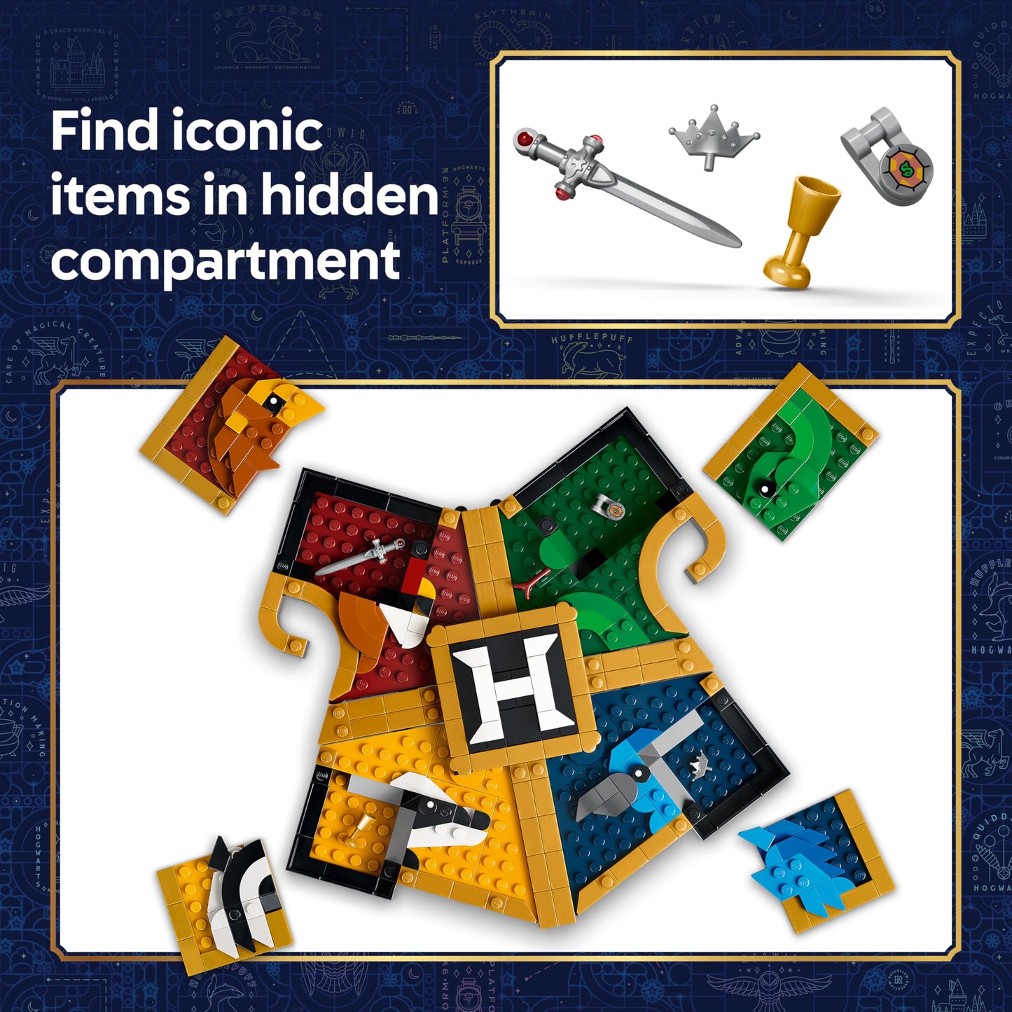 LEGO 76462 Harry Potter Hogwarts House Crest Toy - 3D Wall Art Model