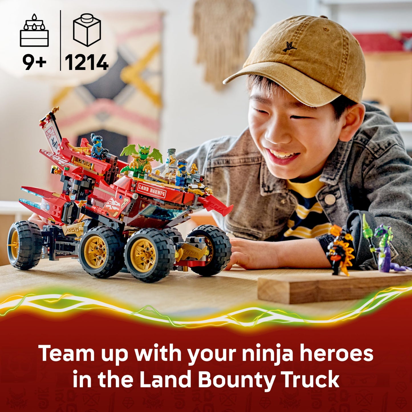 LEGO 71869 NINJAGO Land Bounty - 3in1 Ninja Toy Transforms into Flying Boat, Car & Motorbike - incl. 6 Minifigures