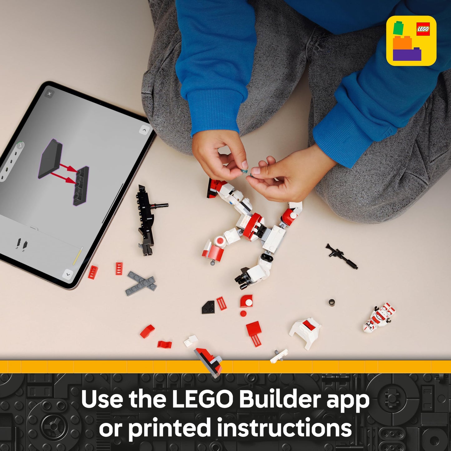 LEGO 75448 Star Wars Clone Shock Trooper Mech Toy - Posable Action Figure w/Blaster Rifle & Minifigure