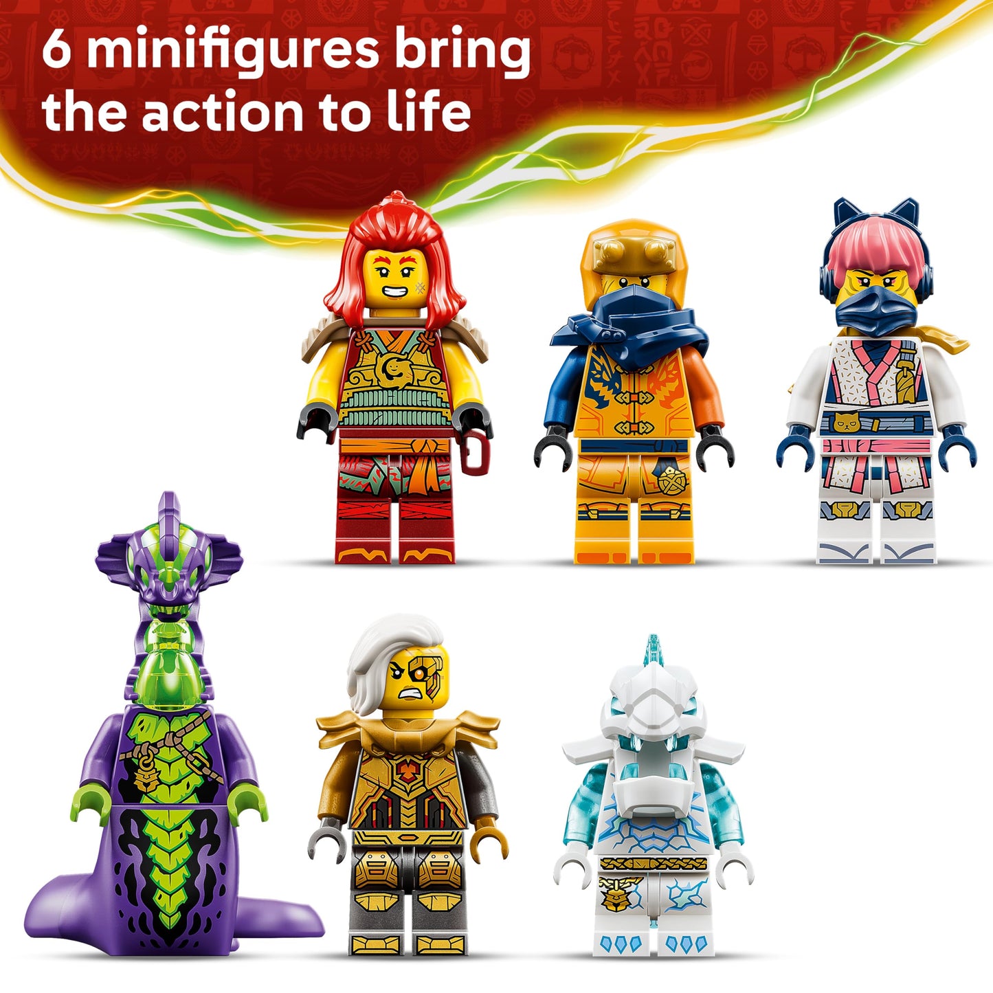 LEGO 71868 Ninjago Wyldfyre's Transforming Dragon Mech Toy - 2in1 Ninja Action Figure w/Empress Beatrix Mech & 6 Minifigures