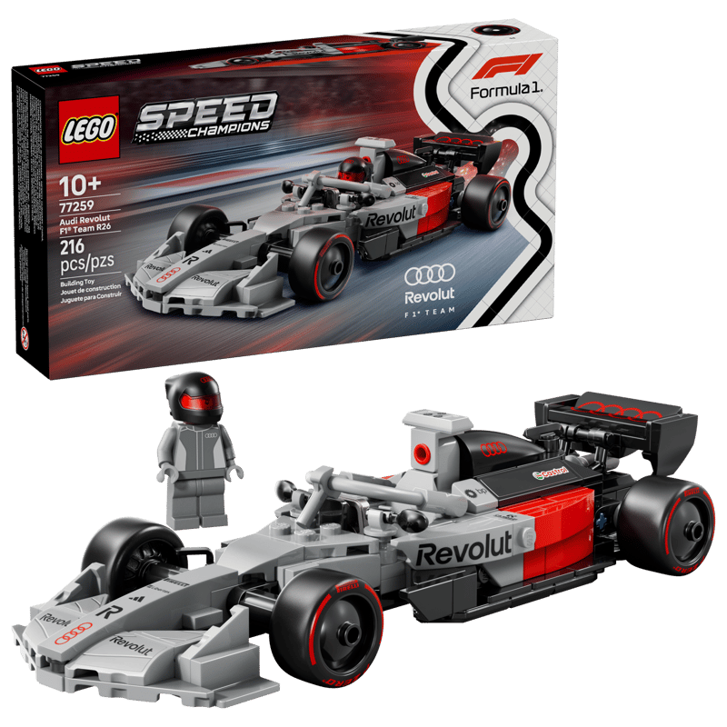 LEGO 77259 Speed Champions Audi Revolut F1 Team R26 Race Car Toy - Model Kit with Collectible Driver Minifigure