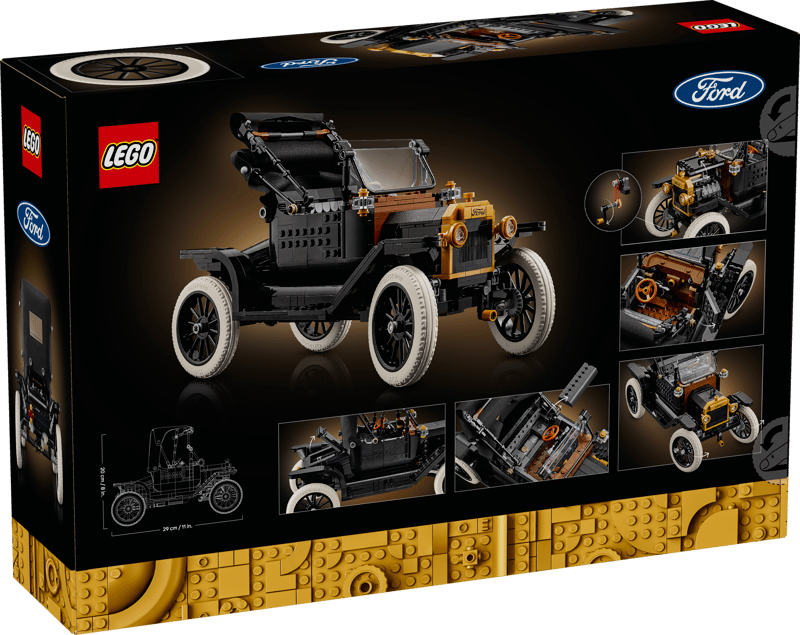 LEGO 11376 Icons Ford Model T - Retro Car Model Kit for Adults - Collectible Display Set with Fabric Roof, Tall Wheels & Split Windscreen
