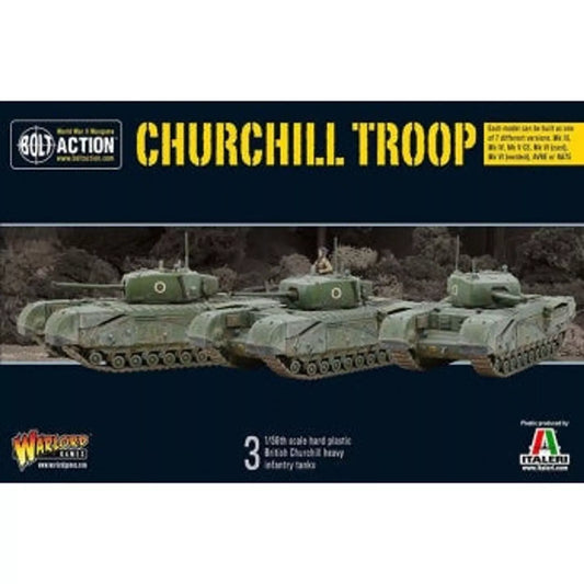 Bolt Action 402011001 WWII British Churchill Troop 3 Miniatures Infantry Tanks