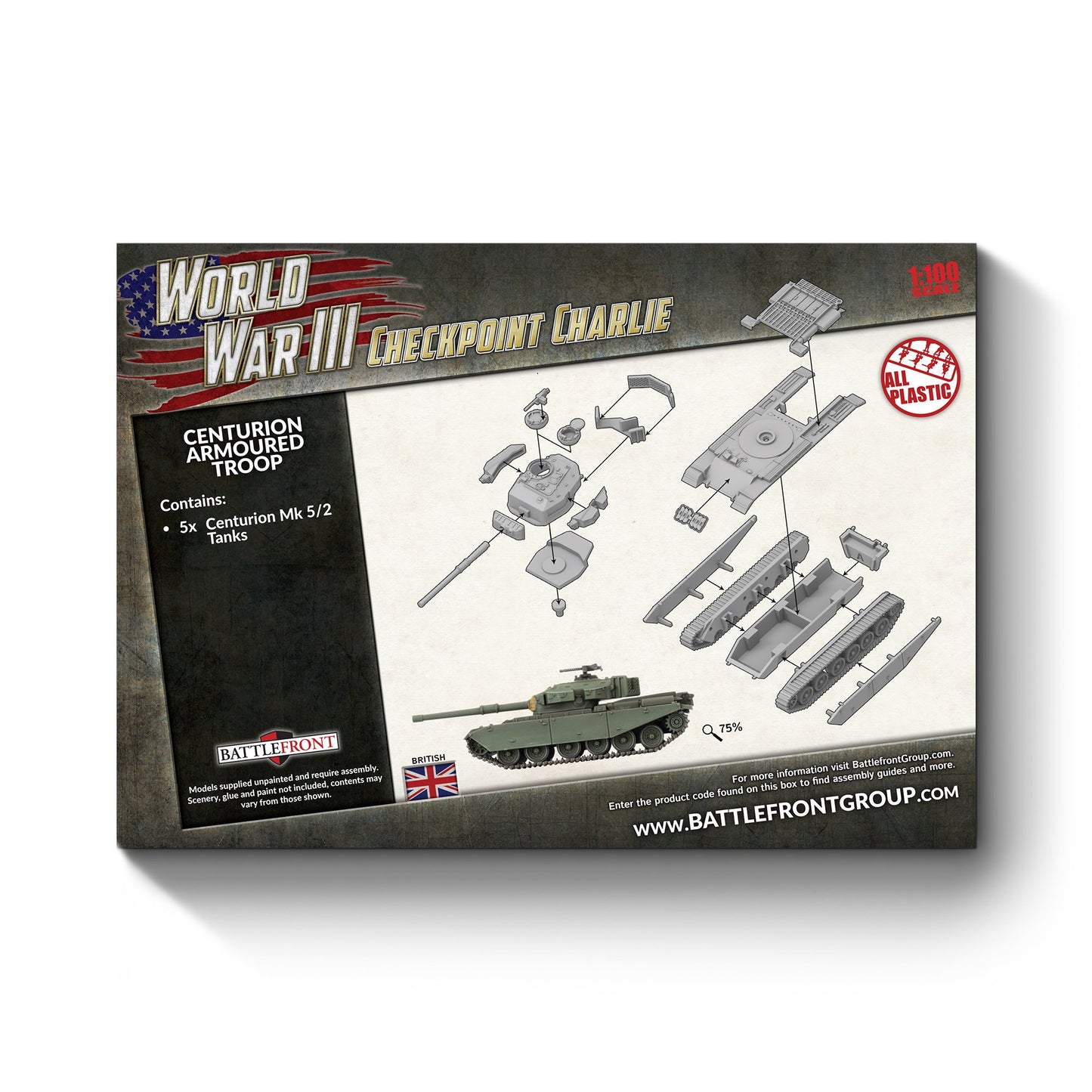 British Centurion Armoured Troop - TBBX16 - Checkpoint Charlie - World War III - Battlefront Miniatures