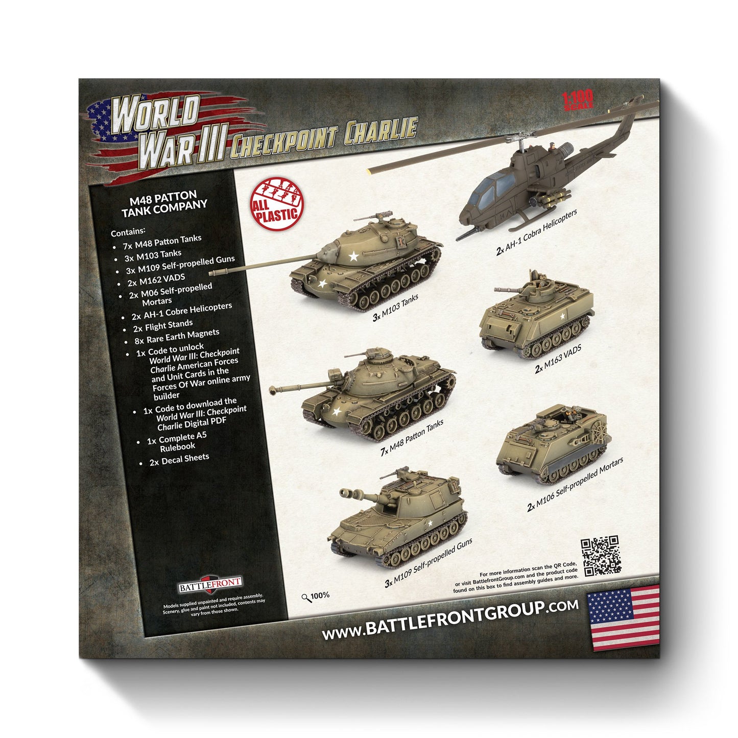 M48 Patton Tank Company - Limited Edition - World War 3 Checkpoint Charlie Starter Set - TUSAB07 - Battlefront Miniatures